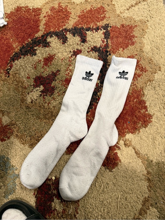 adidas Other - adidas White Crew Athletic Socks with Black Trefoil